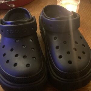 Black Platform Crocs